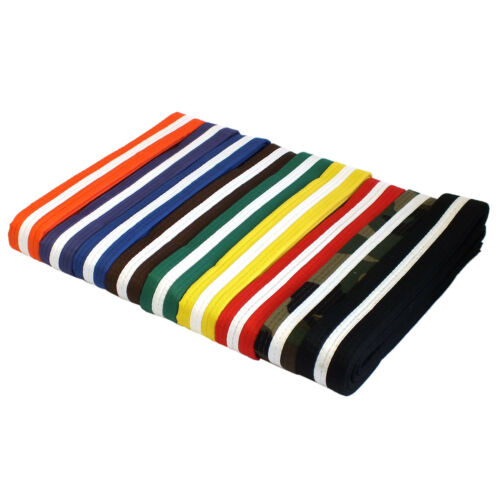 Karate Belt - Standard Solid with White Stripe